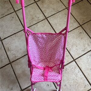 Pink and White Polka Dot Doll Swing Set